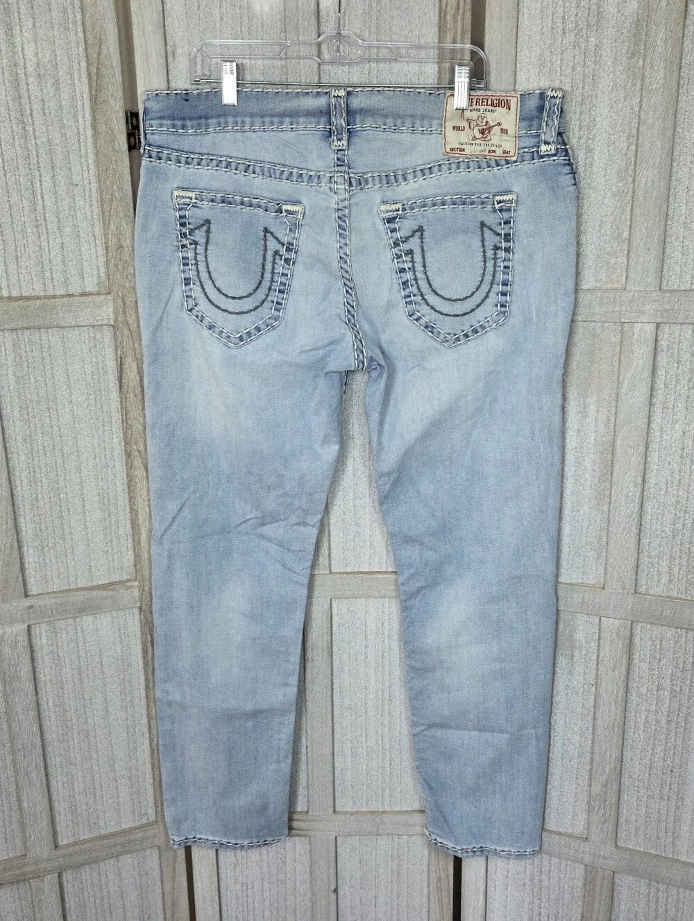 True Religion Geno Relaxed Slim Jeans Mens Size 38 Light Wash Streetwear